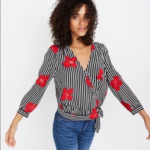 Madewell Candied Orchids Wrap Top